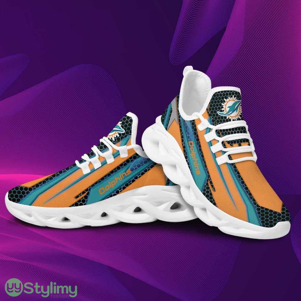 Miami Dolphins Geometric Hexagon Design Trending Max Soul Clunky Sneaker Shoes 3 Miami Dolphins Geometric Hexagon Design Trending Max Soul Clunky Sneaker Shoes - Miami Dolphins Geometric Hexagon Design Trending Max Soul Clunky Sneaker Football Team Fans_3