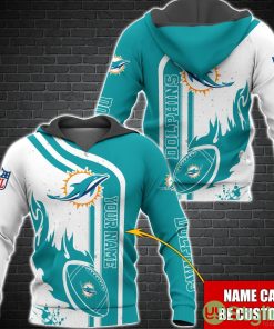 Miami Dolphins NFL Custom Name 3D Hoodie All Over Printed Product Photo 1