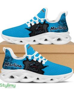 Miami Marlins Cracked Design Pattern Custom Name 3D Max Soul Sneaker Shoes - Miami Marlins Cracked Design Pattern Custom Name 3D Max Soul Sneaker Shoes_1