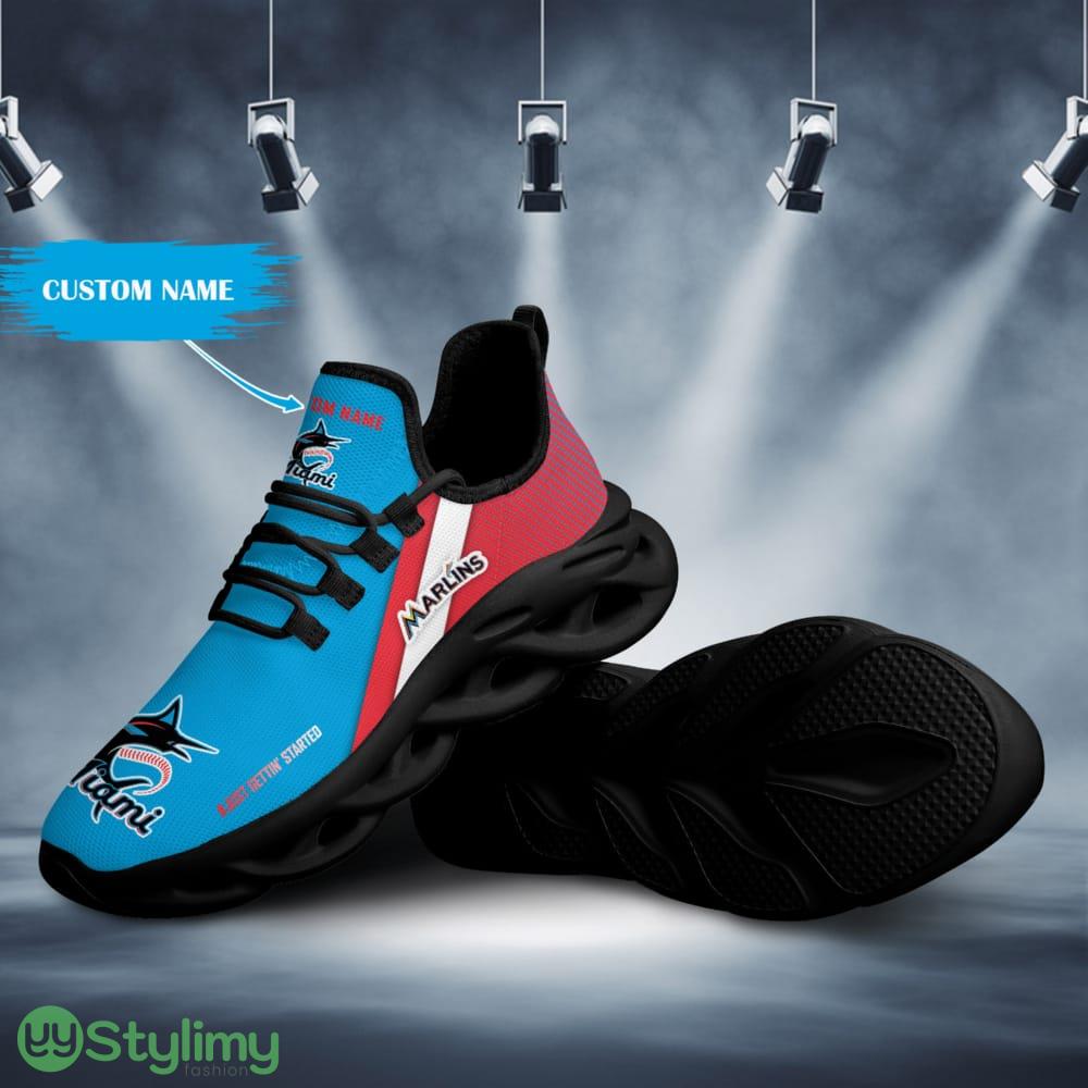 Miami Marlins Logo Pattern Custom Name 3D Max Soul Sneaker Shoes 2 Miami Marlins Logo Pattern Custom Name 3D Max Soul Sneaker Shoes - Miami Marlins Logo Pattern Custom Name 3D Max Soul Sneaker Shoes_2