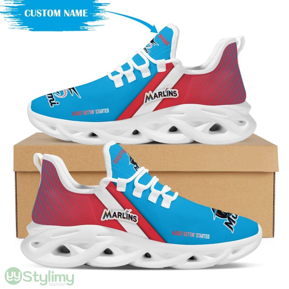Miami Marlins Logo Pattern Custom Name 3D Max Soul Sneaker Shoes 3 Miami Marlins Logo Pattern Custom Name 3D Max Soul Sneaker Shoes - Miami Marlins Logo Pattern Custom Name 3D Max Soul Sneaker Shoes_3
