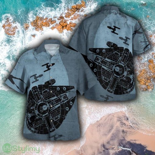 Millennium Falcon Star Wars Exotic Aloha Hawaiian Shirt And Short Combo Gift For Fans - Millennium Falcon SW Hawaiian Shirt_1
