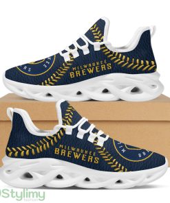 Milwaukee Brewers Baseball Teams Leather Surface Design Trending Max Soul Clunky Sneaker Shoes Product Photo 1