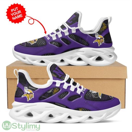 Minnesota Vikings Custom Name Personalized Max Soul Sneakers Running Sports Shoes For Men Women
