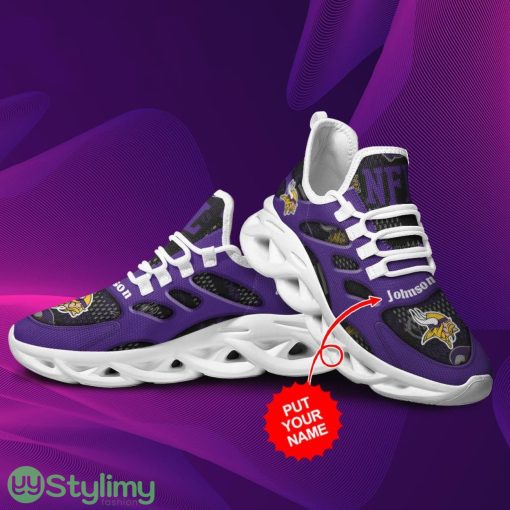 Minnesota Vikings Custom Name Personalized Max Soul Sneakers Running Sports Shoes For Men Women
