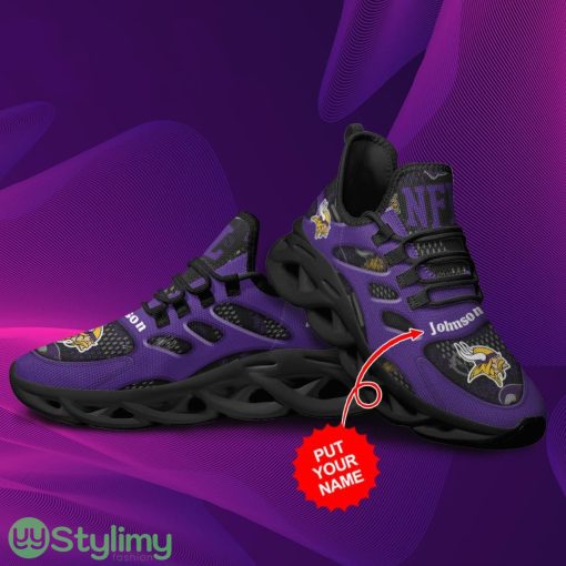 Minnesota Vikings Custom Name Personalized Max Soul Sneakers Running Sports Shoes For Men Women