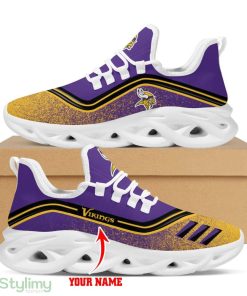 Minnesota Vikings Logo Border Pattern Custom Name 3D Max Soul Sneaker Shoes - Minnesota Vikings Logo Border Pattern Custom Name 3D Max Soul Sneaker Shoes_1
