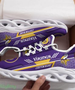 Minnesota Vikings Logo Custom Name Pattern In Purple 3D Max Soul Sneaker Shoes - Minnesota Vikings Logo Custom Name Pattern In Purple 3D Max Soul Sneaker Shoes_1