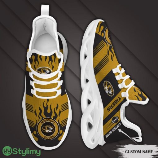 Missouri Tigers Logo Pattern Custom Name 3D Max Soul Sneaker Shoes In Yellow Black - Missouri Tigers Logo Pattern Custom Name 3D Max Soul Sneaker Shoes In Yellow Black_4