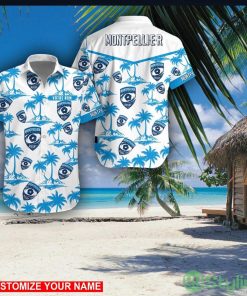 Montpellier Herault Rugby Custom Name 3D Hawaii Shirt Coconut Pattern Beach Shirt Product Photo 1
