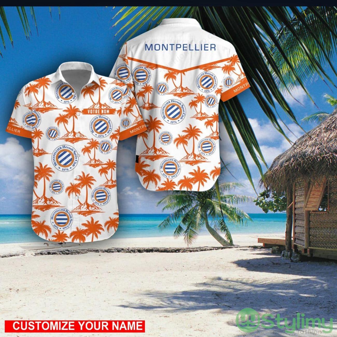Montpellier HSC Custom Name 3D Hawaii Shirt Coconut Pattern Beach Shirt 2 Montpellier HSC Custom Name 3D Hawaii Shirt Coconut Pattern Beach Shirt Product Photo 1