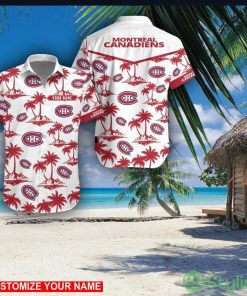 Montreal Canadiens Custom Name 3D Hawaii Shirt Coconut Pattern Beach Shirt Product Photo 1