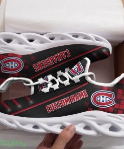 Montreal Canadiens Logo Custom Name Pattern 3D Max Soul Sneaker Shoes In Black - Montreal Canadiens Logo Custom Name Pattern 3D Max Soul Sneaker Shoes In Black_1