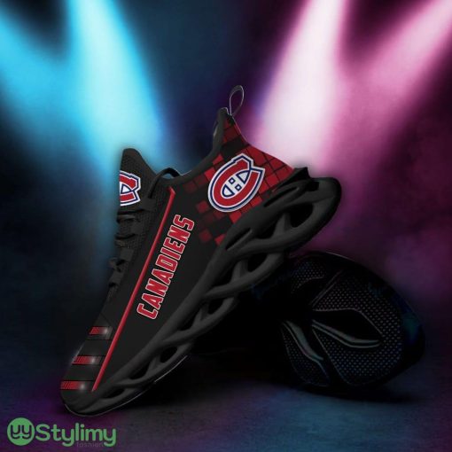 Montreal Canadiens Logo Custom Name Pattern 3D Max Soul Sneaker Shoes In Black - Montreal Canadiens Logo Custom Name Pattern 3D Max Soul Sneaker Shoes In Black_4