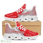 Nebraska Cornhuskers Logo Custom Name Pattern 3D Max Soul Sneaker Shoes In Red And White - Nebraska Cornhuskers Logo Custom Name Pattern 3D Max Soul Sneaker Shoes In Red And White_3