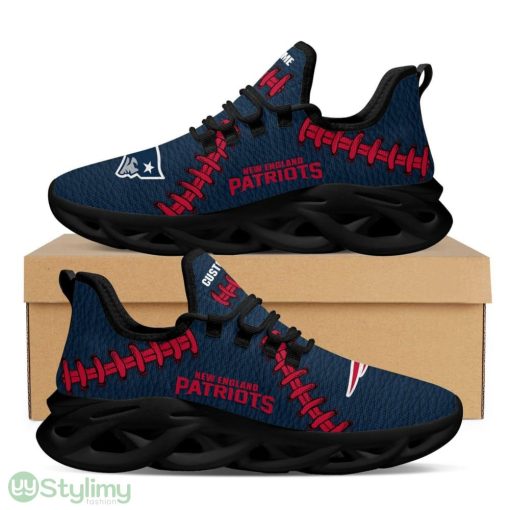 New England Patriots Logo Seam Pattern Custom Name 3D Max Soul Sneaker Shoes - New England Patriots Logo Seam Pattern Custom Name 3D Max Soul Sneaker Shoes_2