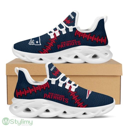 New England Patriots Logo Seam Pattern Custom Name 3D Max Soul Sneaker Shoes - New England Patriots Logo Seam Pattern Custom Name 3D Max Soul Sneaker Shoes_1