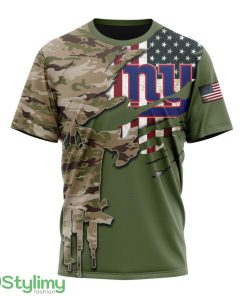 New York Giants Flag Andl Camo Design Custom Name And Number 3D T-Shirt Product Photo 1