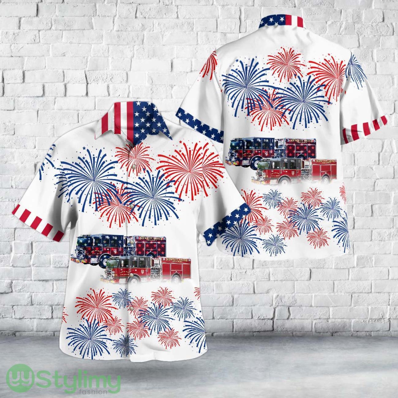 Newton Grove, North Carolina, Newton Grove Fire & Rescue, 4th Of July 3D Hawaiian Shirt short sleeve Men And Women Shirt 2 Newton Grove, North Carolina, Newton Grove Fire & Rescue, 4th Of July 3D Hawaiian Shirt short sleeve Men And Women Shirt Product Photo 1