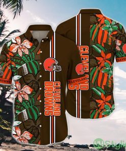 NFL Cleveland Browns Hawaii Shirt Flower Pattern Aloha Beach Shirt Product Photo 1