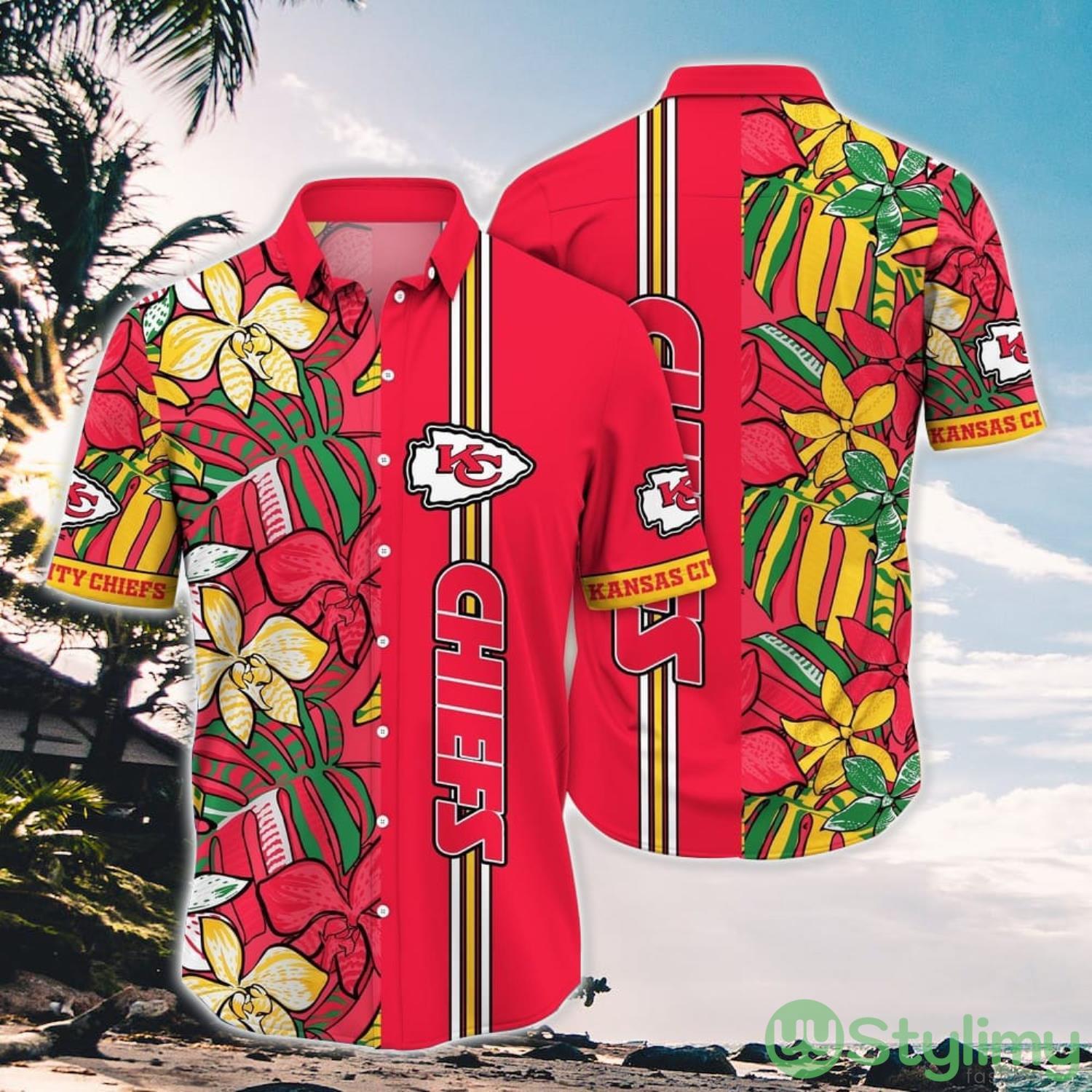 NFL Kansas City Chiefs Hawaii Shirt Flower Pattern Aloha Beach Shirt 2 NFL Kansas City Chiefs Hawaii Shirt Flower Pattern Aloha Beach Shirt Product Photo 1