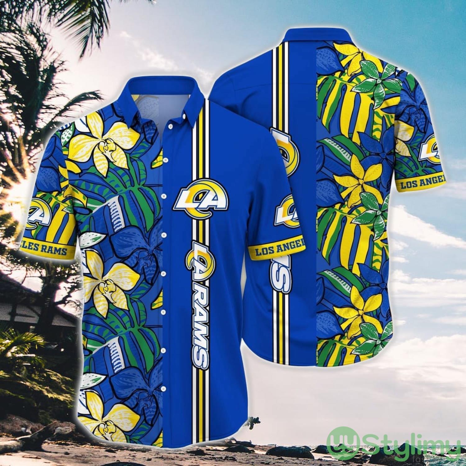 NFL Los Angeles Rams Hawaii Shirt Flower Pattern Aloha Beach Shirt 2 NFL Los Angeles Rams Hawaii Shirt Flower Pattern Aloha Beach Shirt Product Photo 1