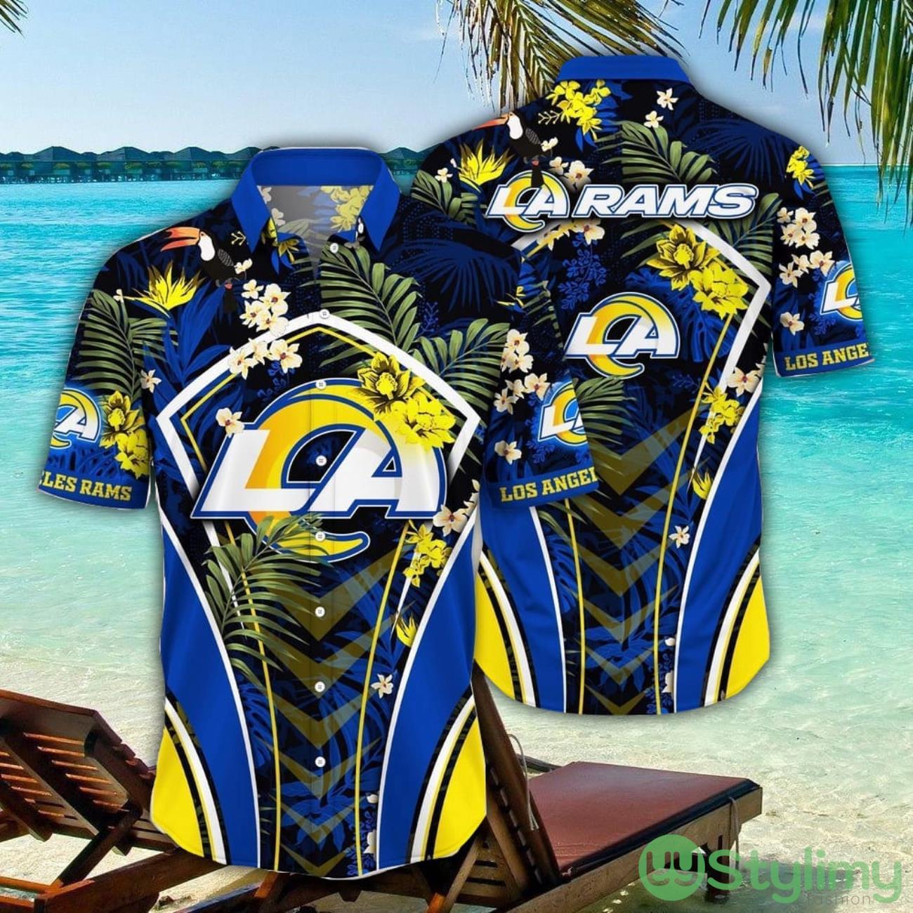 NFL Los Angeles Rams Hawaiian Shirt Flower Tropical Trending Summer Gift For Fans 1 NFL Los Angeles Rams Hawaiian Shirt Flower Tropical Trending Summer Gift For Fans Product Photo 1