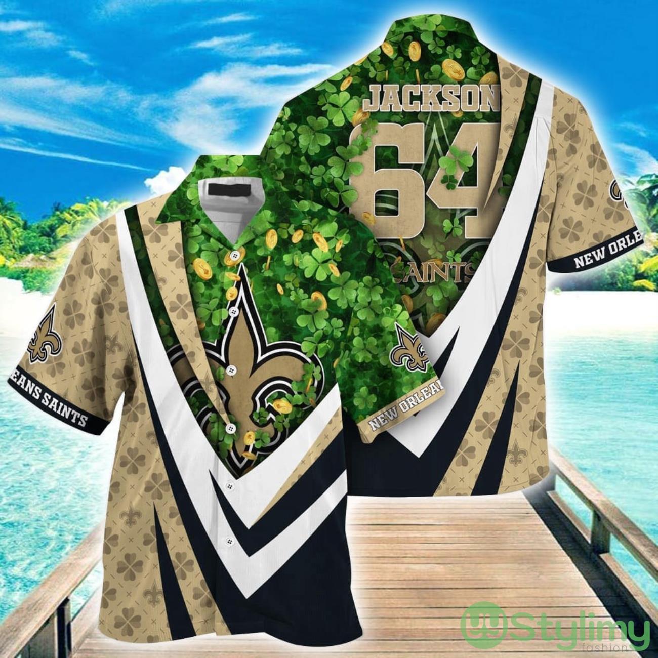 NFL New Orleans Saints Hawaii Shirt St Patricks Day Custom Name And Number Aloha Shirt 2 NFL New Orleans Saints Hawaii Shirt St Patricks Day Custom Name And Number Aloha Shirt Product Photo 1