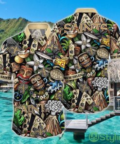 NFL New Orleans Saints Hawaiian Shirt Flower Tiki Funny Gift Aloha Shirt Product Photo 1