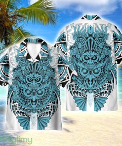 Nordic Viking Owl Tattoo Blue Color 3D Hawaiian Shirt All Over Printed Product Photo 1