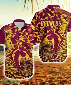 Nrl Anzac Broncos Camouflage Hawaiian Shirt For Men And Women Product Photo 1