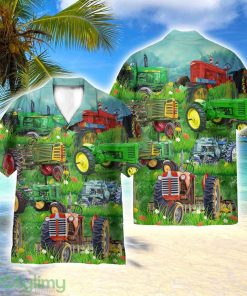 Old Tractor Tropical Green Grass 3D Hawaiian Shirt All Over Printed Product Photo 1