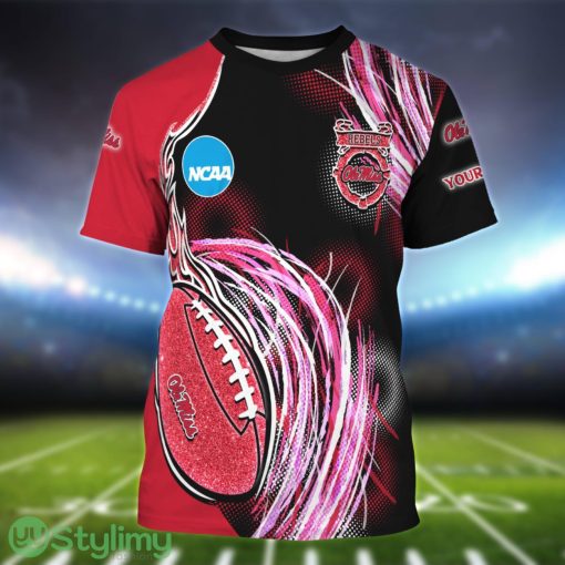 Ole Miss Rebels Personalized Name Sport 3D T-Shirt Product Photo 1