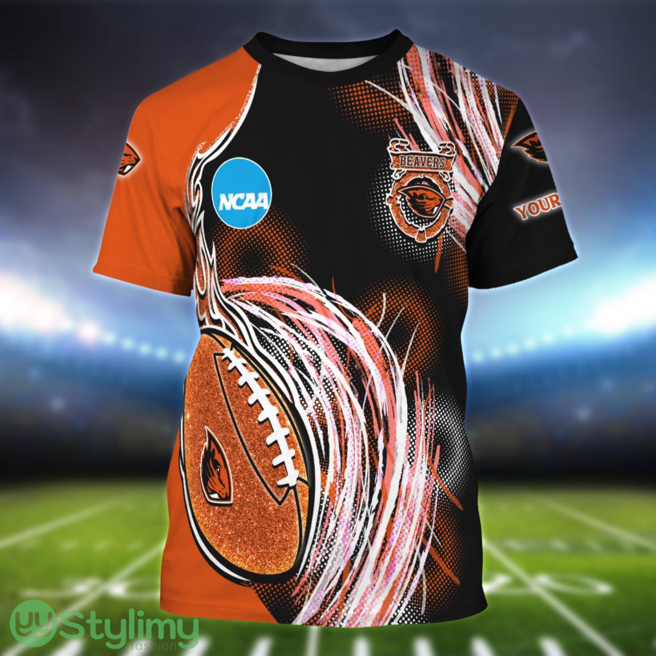 Oregon State Beavers Personalized Name Sport 3D T-Shirt 2 Oregon State Beavers Personalized Name Sport 3D T-Shirt Product Photo 1