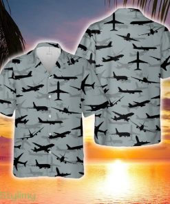 Passenger Jets Silhouette Hawaiian Shirt - Passenger Jets Silhouette Hawaiian Shirt