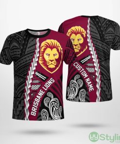 Personalized Brisbane Lions Tribal AOP T-Shirt Unisex For Men And Women Product Photo 1