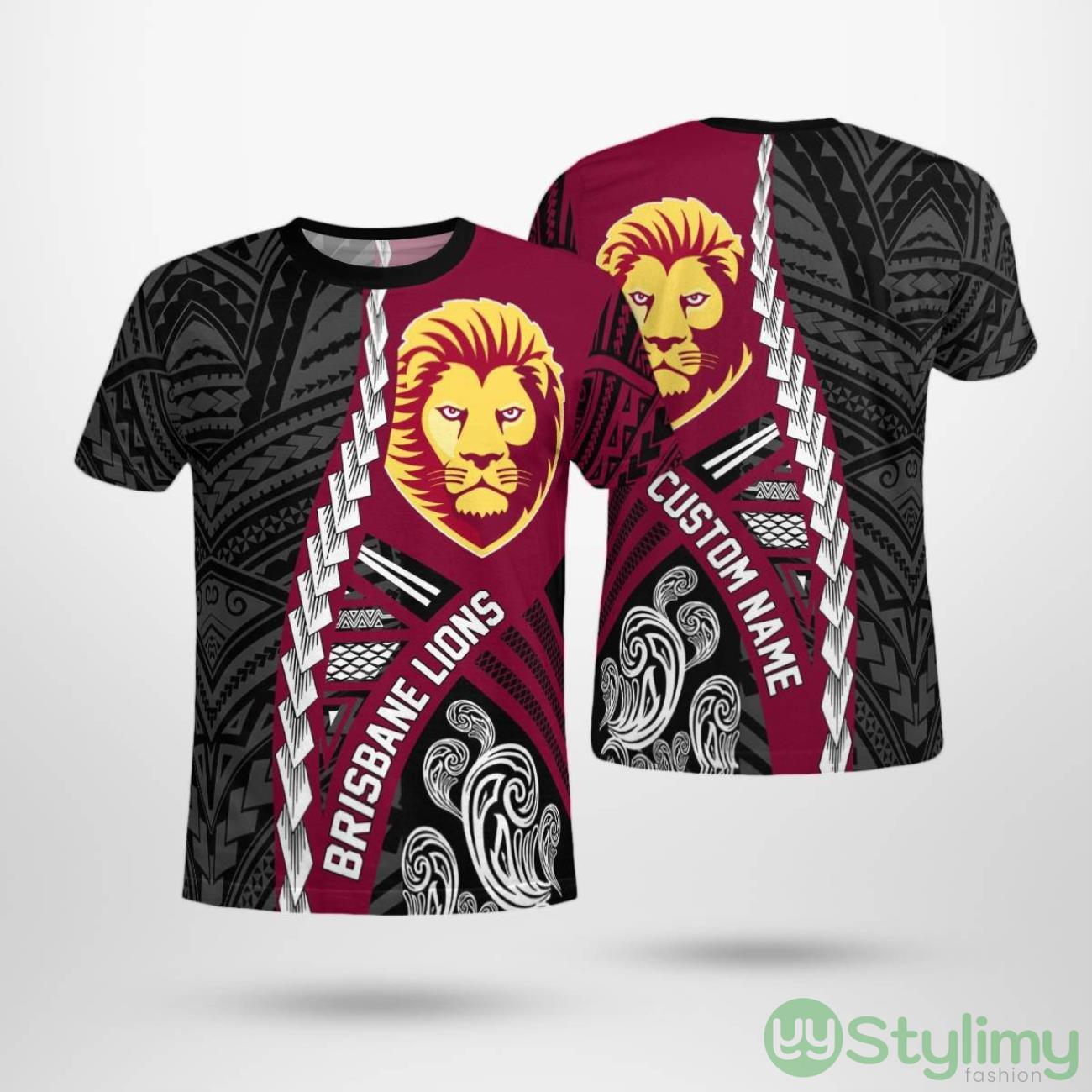 Personalized Brisbane Lions Tribal AOP T-Shirt Unisex For Men And Women 2 Personalized Brisbane Lions Tribal AOP T-Shirt Unisex For Men And Women Product Photo 1