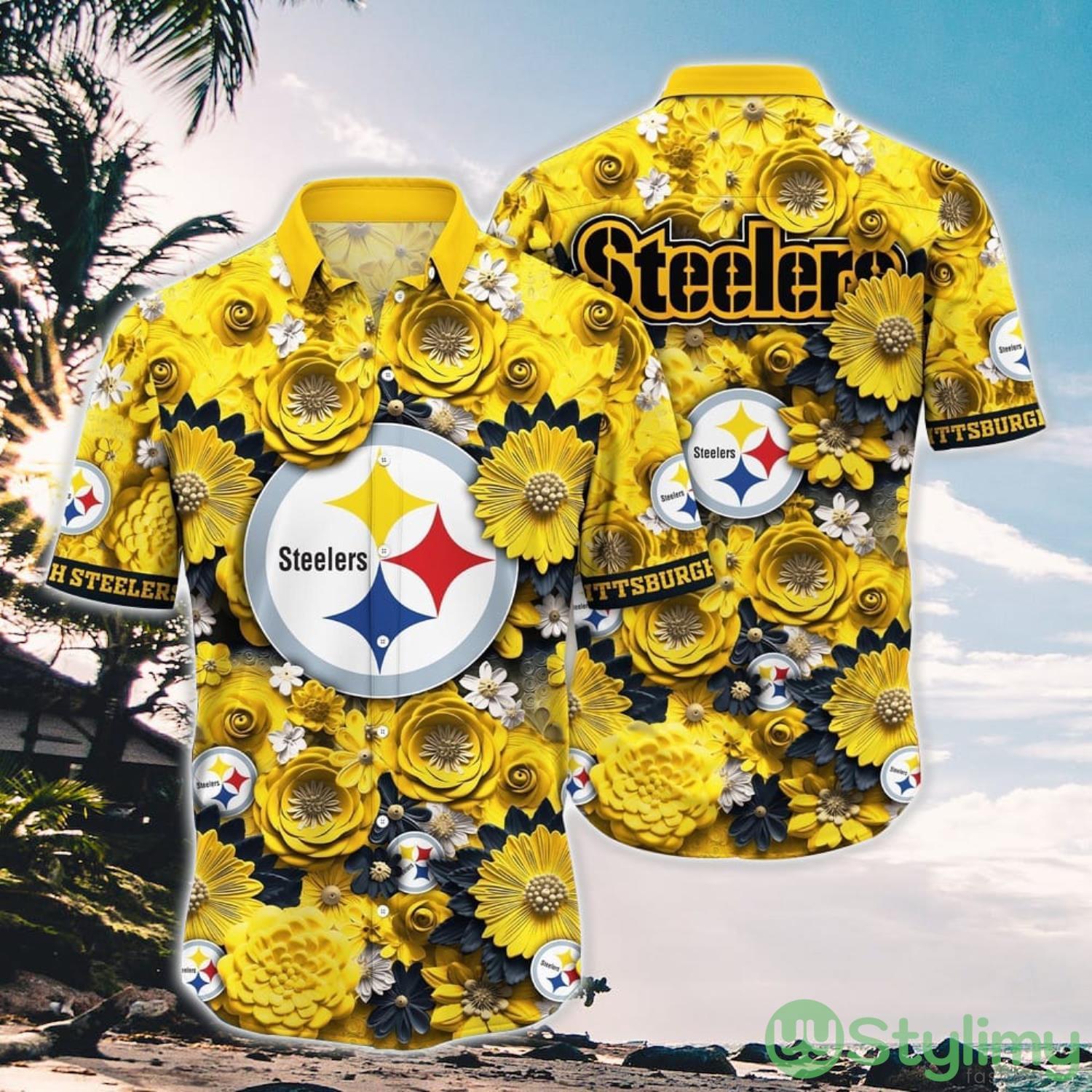 Personalized NFL Pittsburgh Steelers Hawaiian Shirt Summer Vacation Aloha Shirt 2 Personalized NFL Pittsburgh Steelers Hawaiian Shirt Summer Vacation Aloha Shirt Product Photo 1