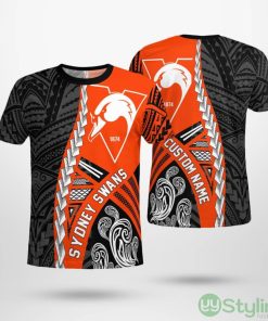 Personalized Sydney Swans Tribal 3D T-shirt 4iX Product Photo 1
