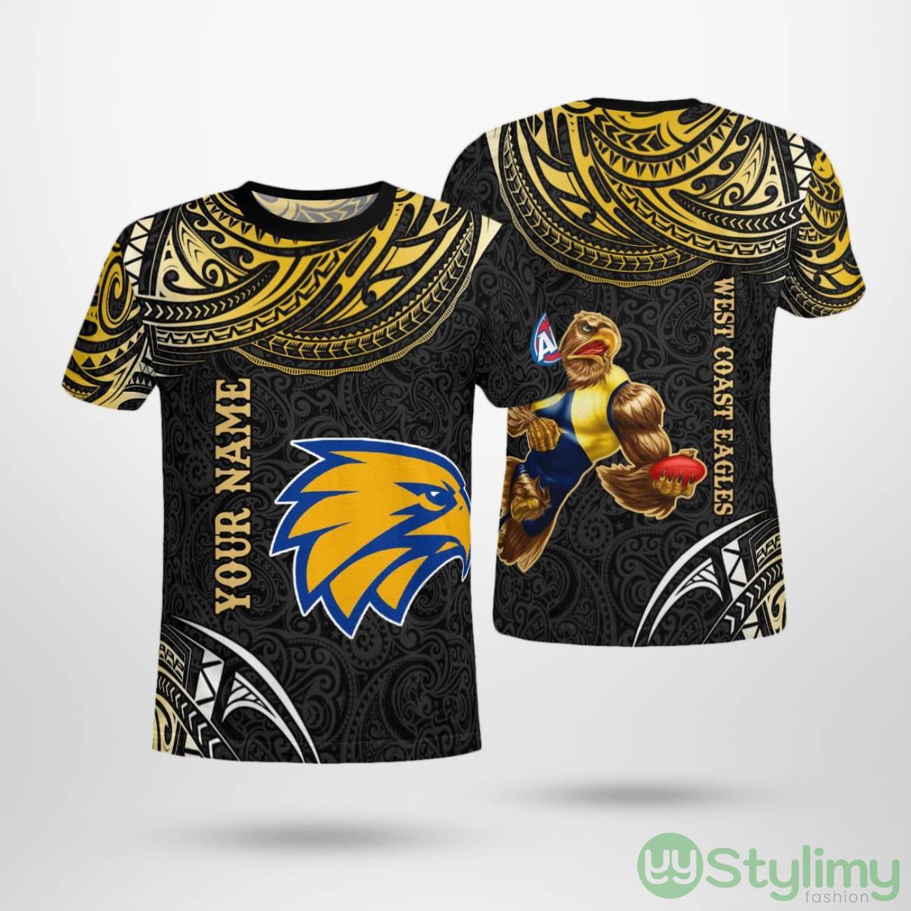 Personalized West Coast Eagles Polynesian Tribal AOP T-Shirt Unisex For Men And Women 2 Personalized West Coast Eagles Polynesian Tribal AOP T-Shirt Unisex For Men And Women Product Photo 1