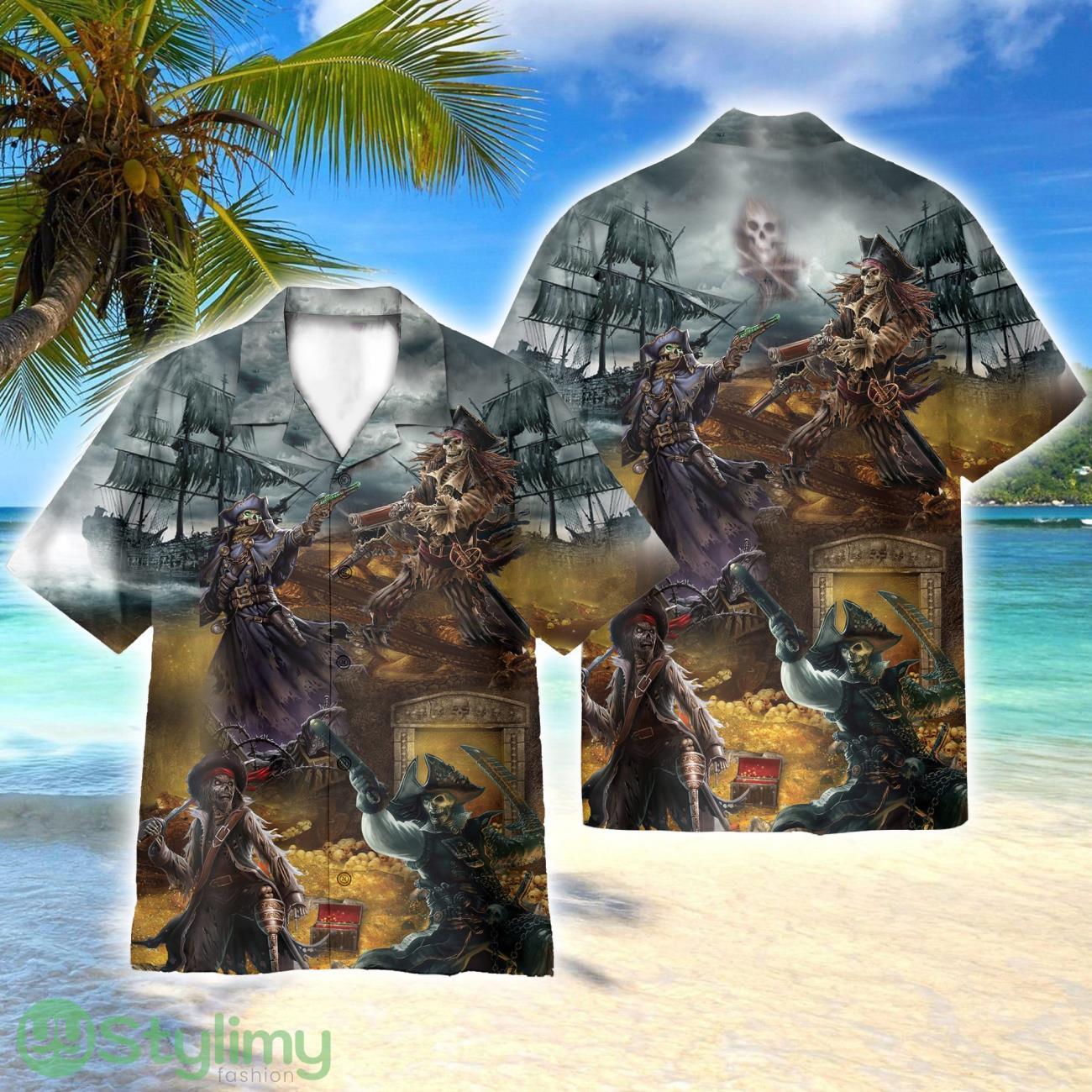 Pirate Skull Fighting For Treasure 3D Hawaiian Shirt All Over Printed 2 Pirate Skull Fighting For Treasure 3D Hawaiian Shirt All Over Printed Product Photo 1