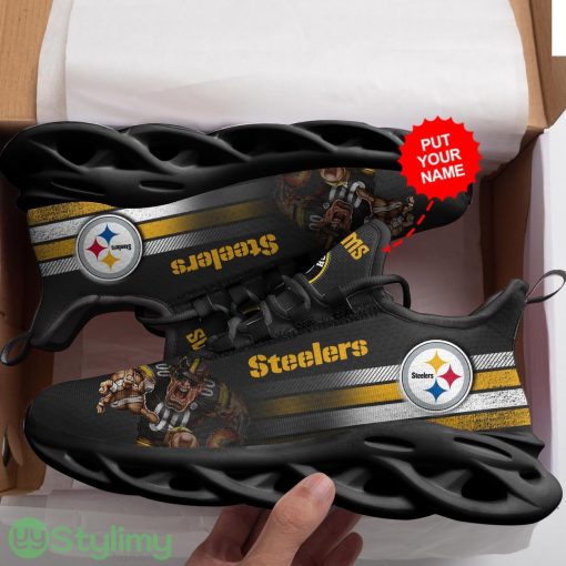 Pittsburgh Steelers Mascot Custom Personalized Name Max Soul Sneakers Running Sports Shoes