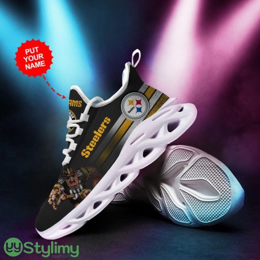 Pittsburgh Steelers Mascot Custom Personalized Name Max Soul Sneakers Running Sports Shoes