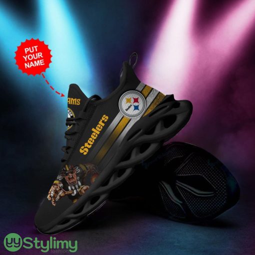 Pittsburgh Steelers Mascot Custom Personalized Name Max Soul Sneakers Running Sports Shoes