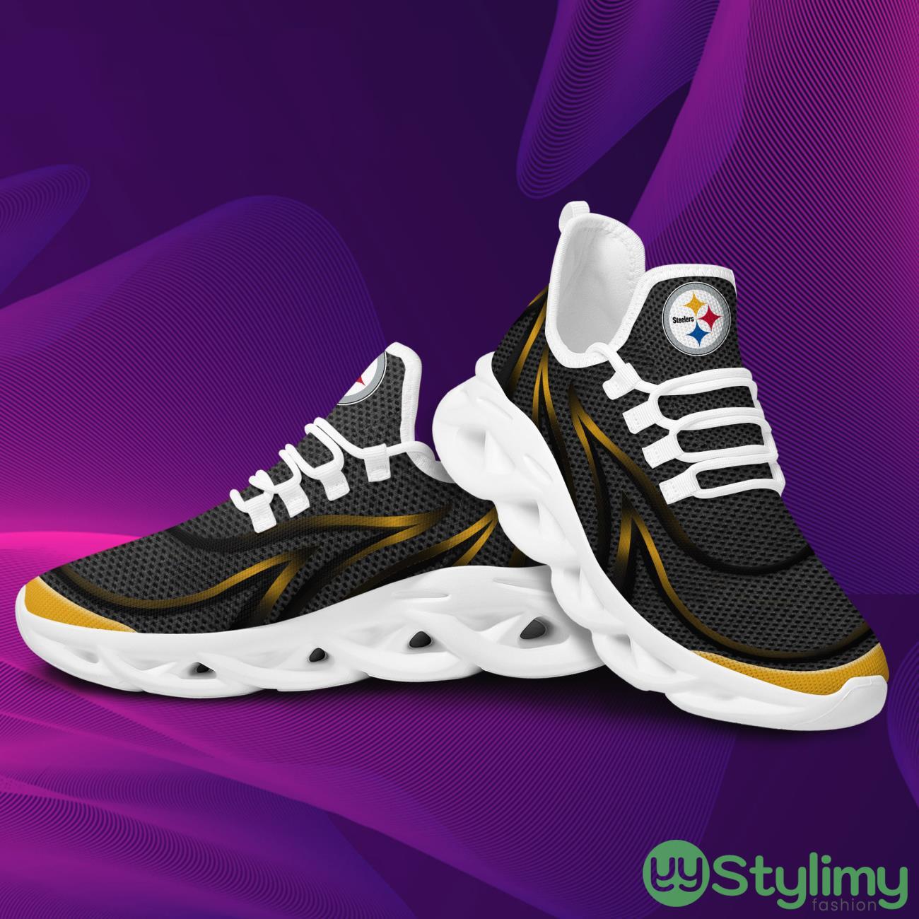 Pittsburgh Steelers Neon Flames Design Trending Max Soul Clunky Sneaker Shoes For Mens Womens 4 Pittsburgh Steelers Neon Flames Design Trending Max Soul Clunky Sneaker Shoes For Mens Womens Product Photo 4