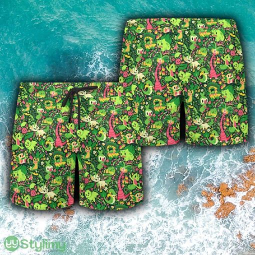 Pokemon Green Color Latest Brand New 3D Hawaiian Shirt And Short Combo Men And Women Gift - [FLASH SALE] PKM Green Color Hawaii Shirt_5
