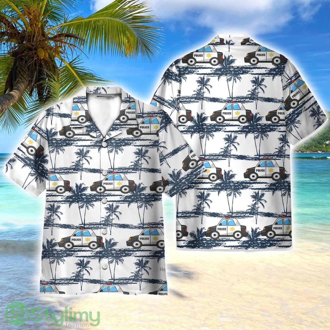 Police Car Tropical Coconut Tree Pattern 3D Hawaiian Shirt All Over Printed 2 Police Car Tropical Coconut Tree Pattern 3D Hawaiian Shirt All Over Printed Product Photo 1