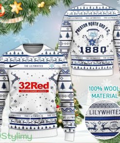 Preston North End FC The Lilywhites 3D Ugly Christmas Sweater Product Photo 1