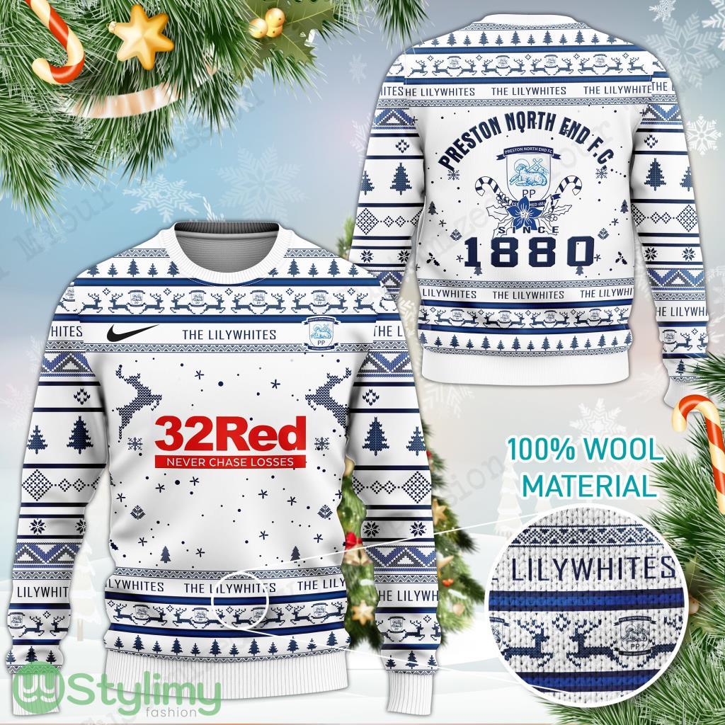 Preston North End FC The Lilywhites 3D Ugly Christmas Sweater 3 Preston North End FC The Lilywhites 3D Ugly Christmas Sweater Product Photo 1