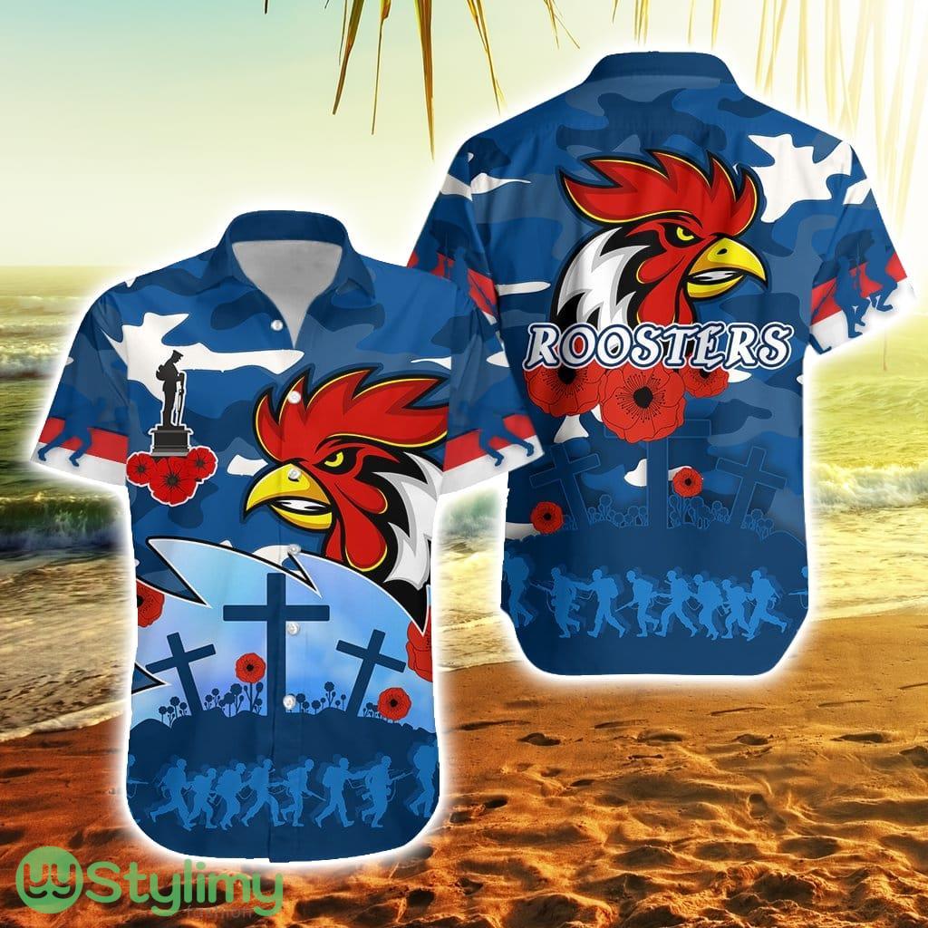 Roosters Anzac Day Military Blue Hawaiian Shirt For Men And Women 2 Roosters Anzac Day Military Blue Hawaiian Shirt For Men And Women Product Photo 1